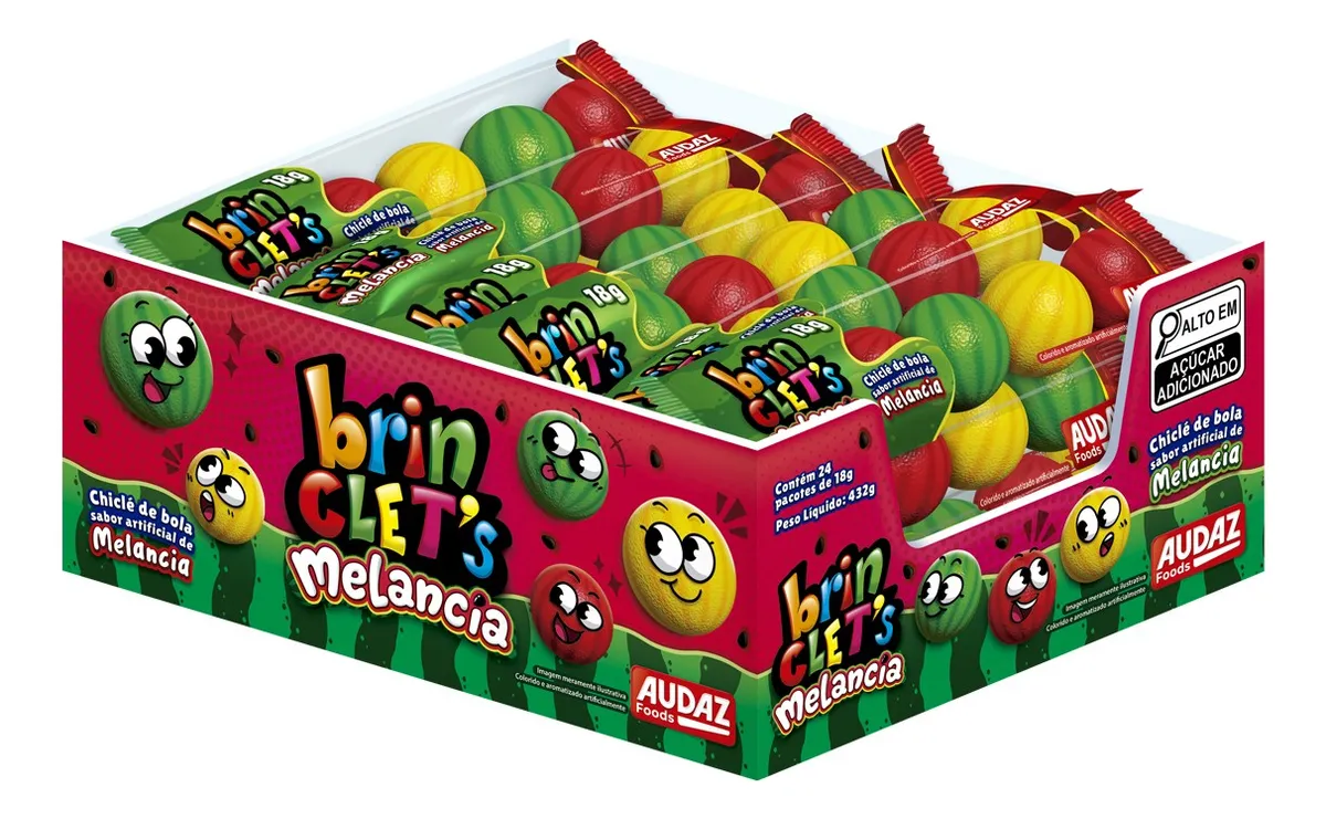 Chiclete brinclet´s melancia caixa 24x18gr