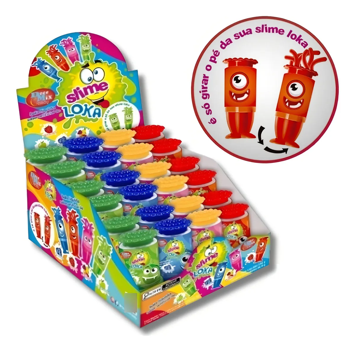 Bala de goma slime loka caixa c/24